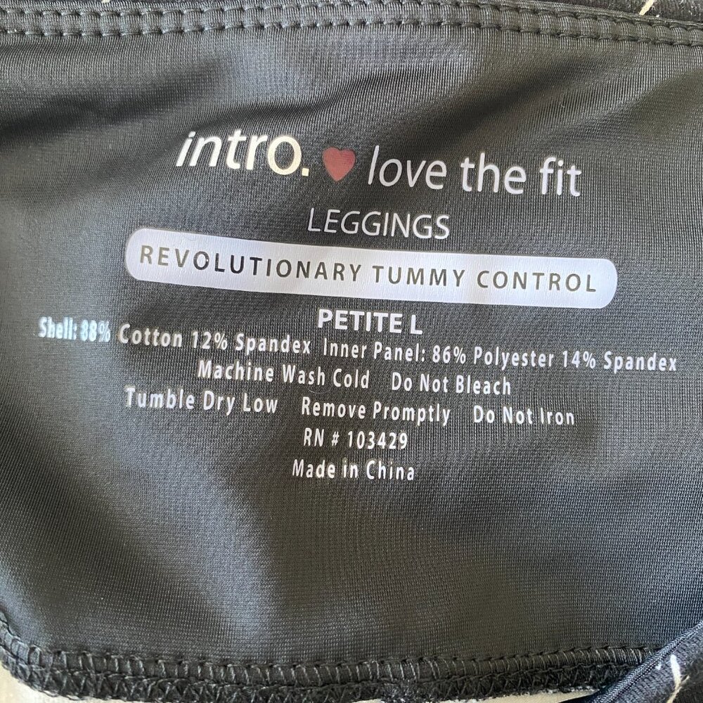 Intro Love The Fit seamless Tummy control Leggings plaid Black White Size PL - Picture 3 of 4